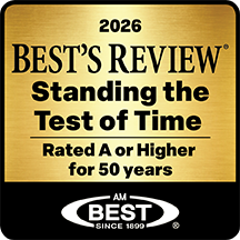 A.M. Best's Standing the Test of Time - rated A or higher for 50 years