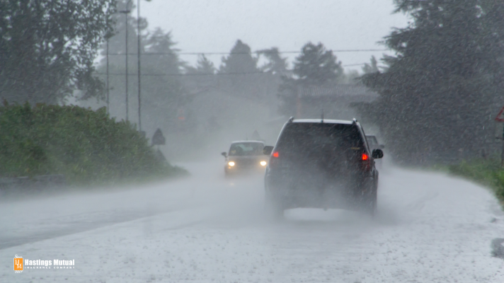 driving on a wet road