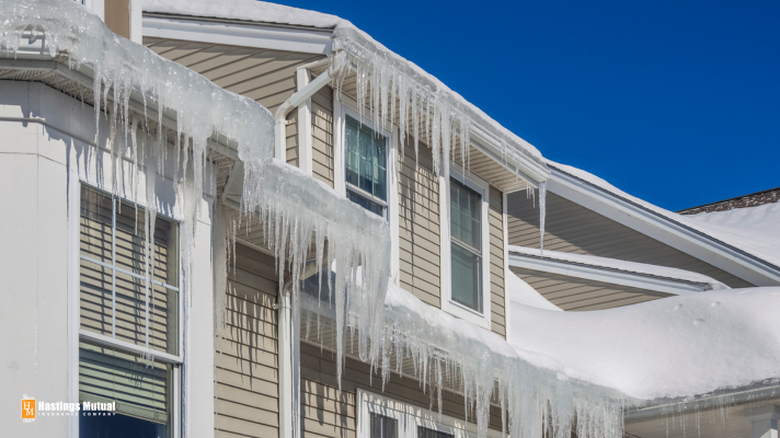 Icicles on roof edge