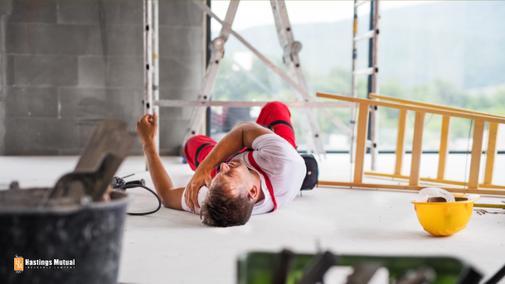 construction worker injured from falling off a ladder