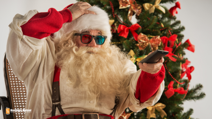 Santa with tv remote