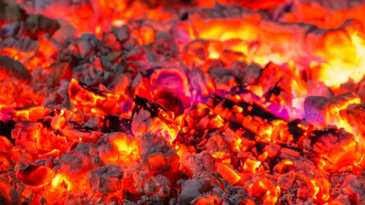 glowing fire embers
