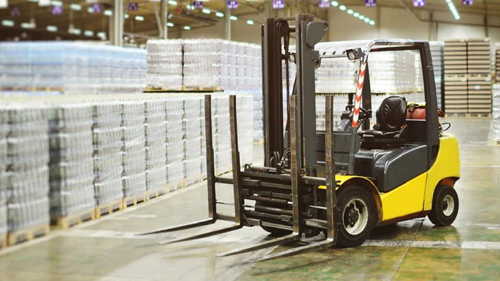 forklift in a warehouse