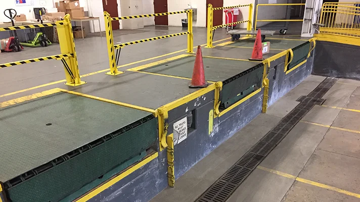 guardrails in a loading dock