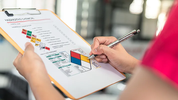 a safety audit checklist on a clipboard