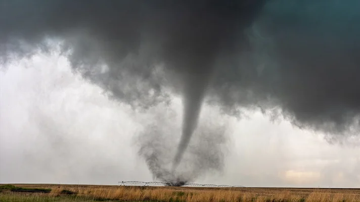 a tornado in a wheat field