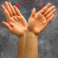 demonstration of the side to side wrist stretch described below